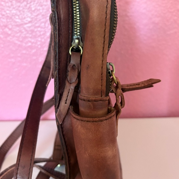 Patricia Nash Brown Leather Backpack with Map Print - Picture 7 of 12